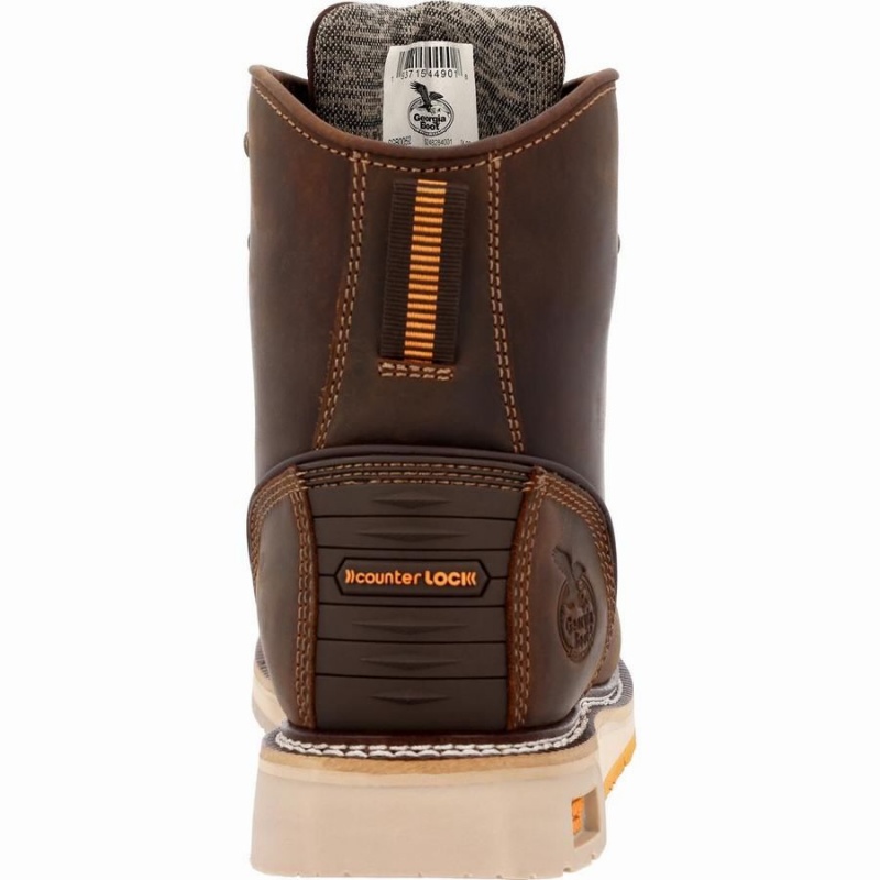 Botte Travail Georgia Boot AMP LT Wedge Composite Embout Imperméables Homme Marron | RECAJXV-16
