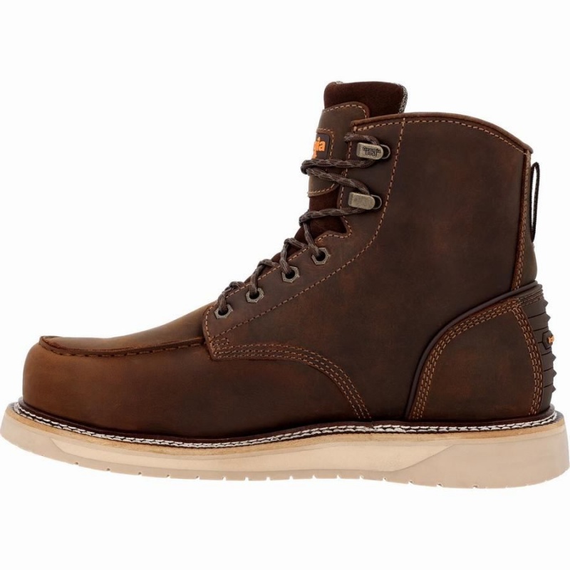 Botte Travail Georgia Boot AMP LT Wedge Composite Embout Imperméables Homme Marron | RECAJXV-16