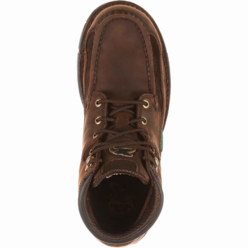 Botte Travail Georgia Boot Athens Steel Embout Imperméables Homme Marron | QLTRAIC-07