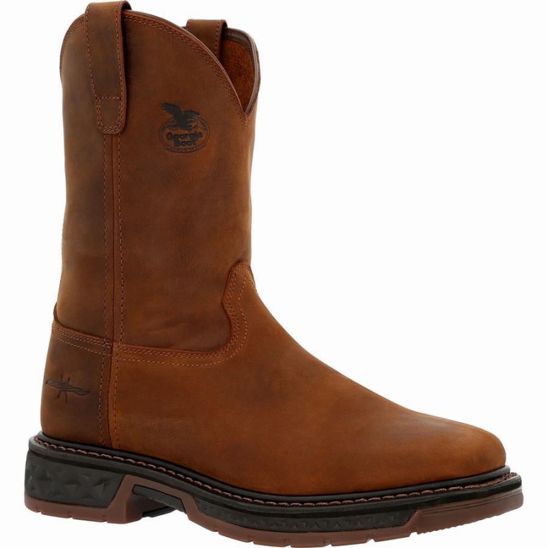 Botte Travail Georgia Boot Carbo-Tec LT Pull-On Homme Marron | YMKFZTL-05