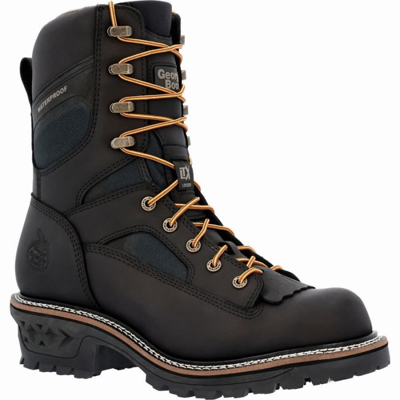 Botte Travail Georgia Boot LTX Logger Composite Embout Imperméables Homme Noir | DQLBFAR-03
