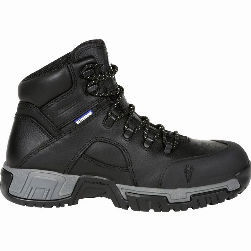 Botte Travail Georgia Boot Michelin® HydroEdge Steel Embout Puncture-Resistant Imperméables Homme Noir | FIRWSLD-82