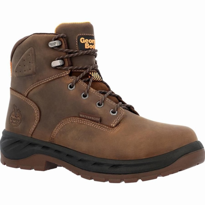 Botte Travail Georgia Boot OT Imperméables Homme Marron | ZLHPTIX-97