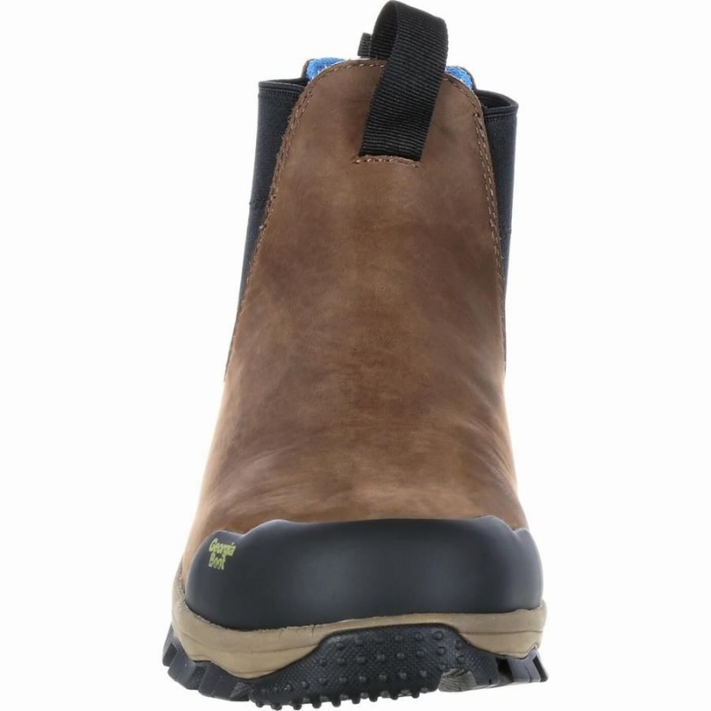 Botte Travail Georgia Boot Romeo Chelsea Imperméables Blue Collar Homme Marron | OEWRQBK-95