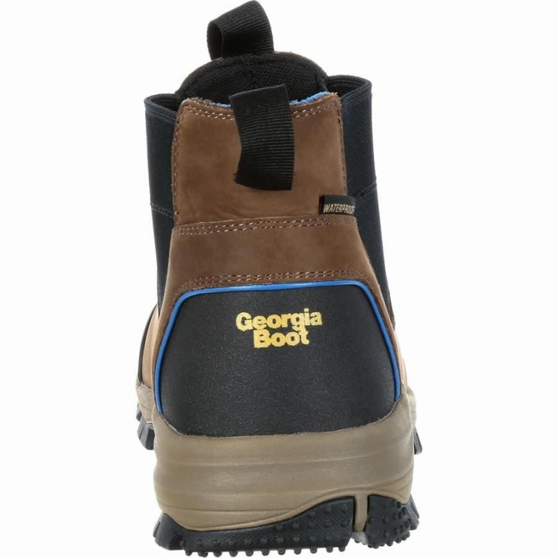 Botte Travail Georgia Boot Romeo Chelsea Imperméables Blue Collar Homme Marron | OEWRQBK-95