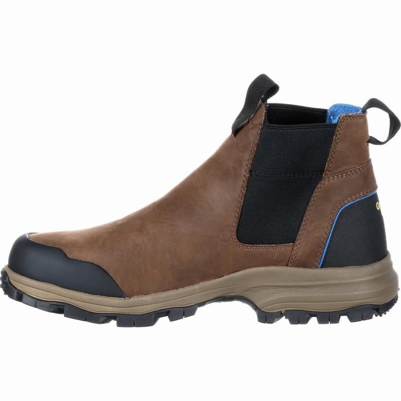 Botte Travail Georgia Boot Romeo Chelsea Imperméables Blue Collar Homme Marron | OEWRQBK-95