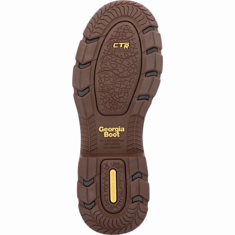 Bottes Caoutchouc Georgia Boot Athens SuperLyte Alloy Embout Imperméables Pull-On Homme Marron | YDKCZOL-43