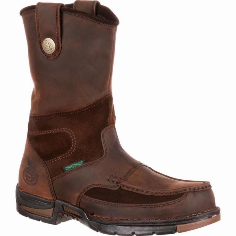 Bottes Caoutchouc Georgia Boot Georgia Athens Imperméables Travail Homme Marron | FGVWPYZ-46