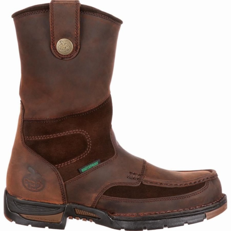 Bottes Caoutchouc Georgia Boot Georgia Athens Imperméables Travail Homme Marron | FGVWPYZ-46