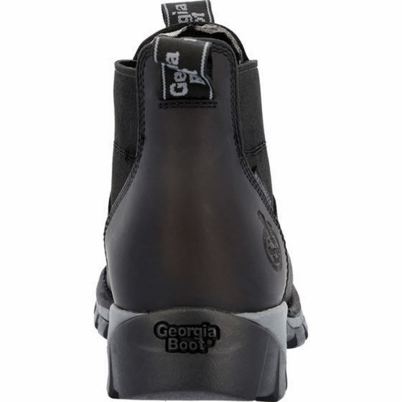 Bottines Chelsea Georgia Boot Eagle One Steel Embout Imperméables Homme Noir | DGJKQTU-51