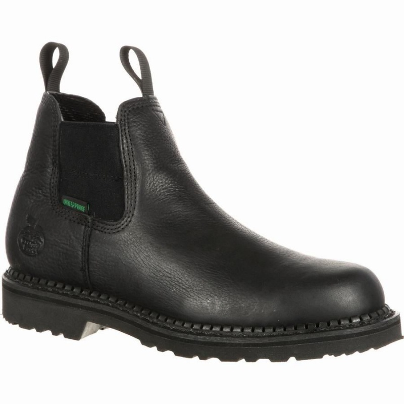 Bottines Chelsea Georgia Boot Georgia Giant Imperméables High Romeo Homme Noir | ULBDTYS-84