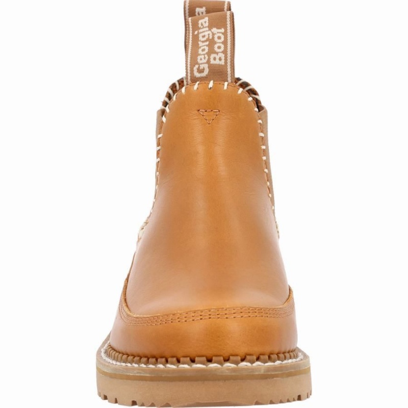 Chaussure Travail Georgia Boot Giant Romeo Floral Embroidered Femme Marron | UIGXZJM-03